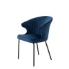 Dining Chairs set of 2; Upholstered Side Chairs; Kitchen Chairs Accent Chair Cushion Upholstered Seat with Metal Legs for Living Room Blue