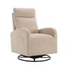 JiaDa Upholstered Recliner and Swivel Glider.Rocking Chair for Nursery in Misty Grey.Modern Style One Left Bag