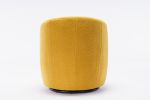 Teddy Fabric Swivel Accent Armchair Barrel Chair With Black Powder Coating Metal Ring; Yellow