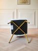 Modern Living Dining Room Chairs; Mid Century Modern Kitchen Chairs; Small Velvet Accent Chair with Golden Metal Legs; Leisure Chairs Set of 2