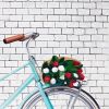 Bicycle with a bouquet of tulips - 32x32 Print on canvas