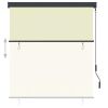 vidaXL Outdoor Roller Blind 55.1"x98.4" Cream