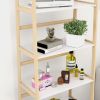 Solid Bamboo wood 5 tires book shelf