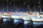 Fishing boats at the marina - 20x30 Print on canvas