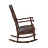 Raina Rocking Chair; Brown PU & Walnut Finish