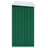 vidaXL Garden Log Storage Shed Galvanized Steel 129.9"x33.1"x59.8" Green