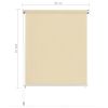 vidaXL Outdoor Roller Blind Cream 31.5"x90.6" HDPE