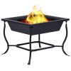 vidaXL Fire Pit Black 17.7"x17.7"x17.7" Steel