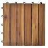 vidaXL Decking Tiles Vertical Pattern 11.8"x11.8" Acacia Set of 20