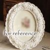 Resin Oval Shape 4x6 Photo Frame Retro Rose Picture Frame Wedding Photo Frame Handmade White Flower Carved Photo Frame Display