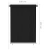 vidaXL Outdoor Roller Blind 39.4"x55.1" Black