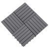 vidaXL Decking Tiles 10 pcs Gray Wash 11.8"x11.8" Solid Acacia Wood