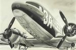 Vintage airplane - 12x18 Print on canvas