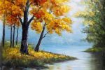 Trees by the lake - 20x30 Print on canvas