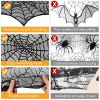 Halloween Decoration Black Lace Spiderweb Fireplace Mantle Scarf Cover