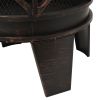 vidaXL Rustic Fire Pit with Poker Å’Â¶16.5"21.3" Steell