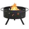 vidaXL Fire Pit with Poker 29.9" XXL Steel