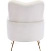 [EAT 3.3]Modern Teddy Short Plush Particle Armchair; Accent Chair with Golden Metal Legs and High Back for Living Room; Lounge; White