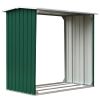 vidaXL Log Storage Shed Galvanized Steel 67.7"x35.8"x60.6" Green