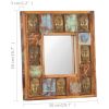 vidaXL Mirror with Buddha Cladding 19.7"x19.7" Solid Reclaimed Wood