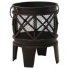 vidaXL Rustic Fire Pit with Poker Å’Â¶16.5"21.3" Steell