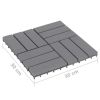 vidaXL Decking Tiles 20 pcs Gray Wash 11.8"x11.8" Solid Acacia Wood