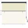 vidaXL Outdoor Roller Blind 63"x98.4" Cream