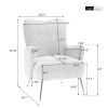 [EAT 3.3]Modern Teddy Short Plush Particle Armchair; Accent Chair with Golden Metal Legs and High Back for Living Room; Lounge; White