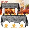 Halloween Decoration Black Lace Spiderweb Fireplace Mantle Scarf Cover