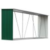 vidaXL Garden Log Storage Shed Galvanized Steel 129.9"x33.1"x59.8" Green