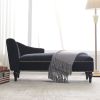 [New+Video] 58" Velvet Chaise Lounge; Button Tufted Right Arm Facing Lounge Chair with Nailhead Trim & Solid Wood Legs for Living Room or Office; Slee