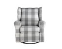 Patli Swivel Chair w/Glider ; Gray Fabric LV00922