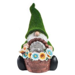 Gnome Night Solar Light Flower Decor Dimming Built-in Photoreceptor System Automatic Garden Decoration Fairy Desk Solar Light (Emitting Color: A)