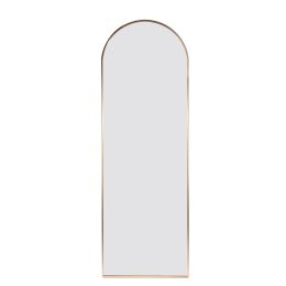 Full Length Wall Mirror - 65' x 22' Arched Free Standing Body Mirror ;  Metal Framed Large Floor Mirror for Bedroom;  Modern Stand Up / Leaning Mirror (Color: Gold)