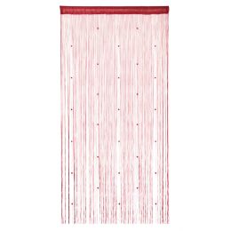 Crystal Beaded String Door Curtain Beads Room Divider Fringe Window Panel Drapes (Color: Wine Red)