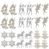 18/24 PCS Large Christmas Ornaments Set Hanging Christmas Tree Decorations;  SnowFlakes Deers Angels Decorative Pendant 2022 Holiday Shatterproof Acry