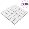 vidaXL Decking Tiles 30 pcs White 11.8"x11.8" Solid Wood Acacia