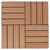 vidaXL 11 pcs Decking Tiles WPC 11.8"x11.8" 1 sqm Teak Color