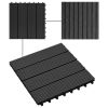 vidaXL 11 pcs Decking Tiles WPC 11.8"x11.8" 1 sqm Black