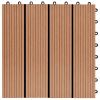 vidaXL 11 pcs Decking Tiles WPC 11.8"x11.8" 1 sqm Teak Color