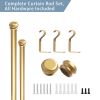 Lordear Curtain Rods for Windows 28 to 132 Inch Gold Curtain Rod 1 Inch Stainless Steel Rods with Adjustable Brackets