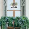 Welcome Wreath Sign for Front Door Porch Decor Farmhouse Front Door Wreath Rustic Style - Round Hanging Spring Summer Christmas Decoration for Home In