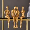 Abstract Golden Sculpture &amp; Figurines for Interior Resin Figure Statue Modern Home Decor Desk Accessories Nordic Room Decoration