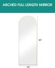 Full Length Wall Mirror - 65' x 22' Arched Free Standing Body Mirror ;  Metal Framed Large Floor Mirror for Bedroom;  Modern Stand Up / Leaning Mirror