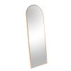 Full Length Wall Mirror - 65' x 22' Arched Free Standing Body Mirror ;  Metal Framed Large Floor Mirror for Bedroom;  Modern Stand Up / Leaning Mirror