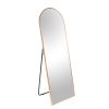 Full Length Wall Mirror - 65' x 22' Arched Free Standing Body Mirror ;  Metal Framed Large Floor Mirror for Bedroom;  Modern Stand Up / Leaning Mirror