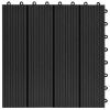 vidaXL 11 pcs Decking Tiles WPC 11.8"x11.8" 1 sqm Black